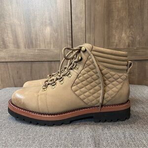 Blonde Leather Ankle Boots Waterproof 7.5